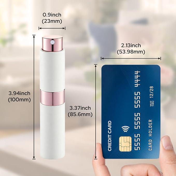 LISAPACK 8ML Atomizer Perfume Spray Bottle for Travel (3 PCS) Empty Cologne Dispenser, Portable Sprayer (White)