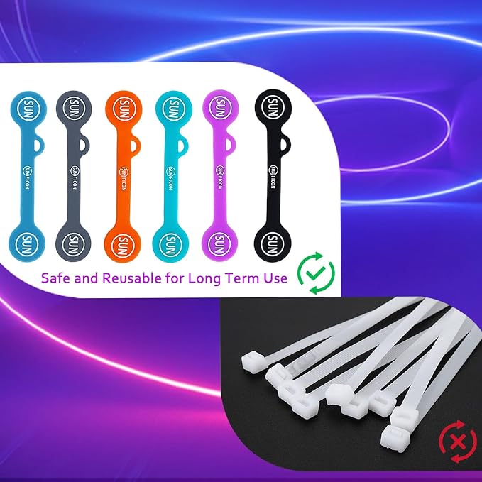 Cable Cord Organizer Magnetic Cord Organizers Twist Tie Magnet Clips Cord Wrap Keepers For Charging Cord Headphone Cord Holder Silicone Cable Strap Appliance Fridge Bookmark Whiteboard Keychain 14PACK