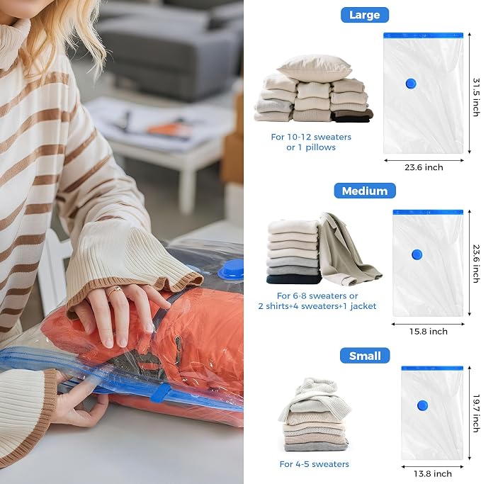 15 Pack Combo Travel Vacuum Bags with Electric Pump, Portable Storage Bags | Vacuum Seal Bags for Clothing Travel, Cordless Fast Charging, Space Saver, Low Noise, Luggage Clothes Bedding Moving Storage
