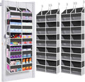 UVIAHOMI 2 Pack - Over The Door Organizer 5 Tiers, Extra Large Behind Door Storage of 10 Big Front & 10 Mesh Pockets, 80lb Weight Capacity, Hanging Doors Storage for Closet Bedroom Nursery, Dark Gray