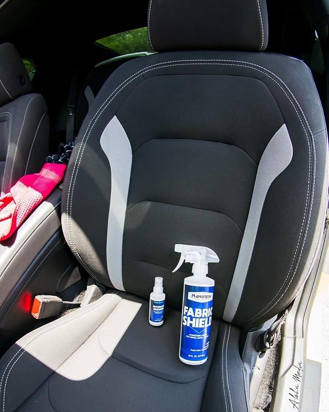 Nanotech Surface Solutions Fabric-Shield Sio2 Ceramic Liquid Repellent for Fabrics, Upholstery, Suede, Wool, Linen Prevents Stains from Wine, Coffee, Juice, Liquids Invisible Coating (16 Oz.)