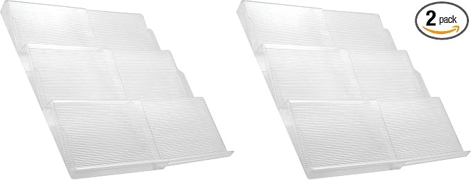 BaHoki Essentials 3 Tier Spice Rack- Kitchen Drawer Organizer - Clear Plastic Storage Rack for Kitchen Pantry - Perfect for Salt, Pepper, Spices and Seasonings (Pack of 2)