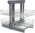 Blind Corner Pull Out Organizer for 32" Cabinet Left Open & Right Open Compatible 2 Tier 4 Shelves Adjustable Height