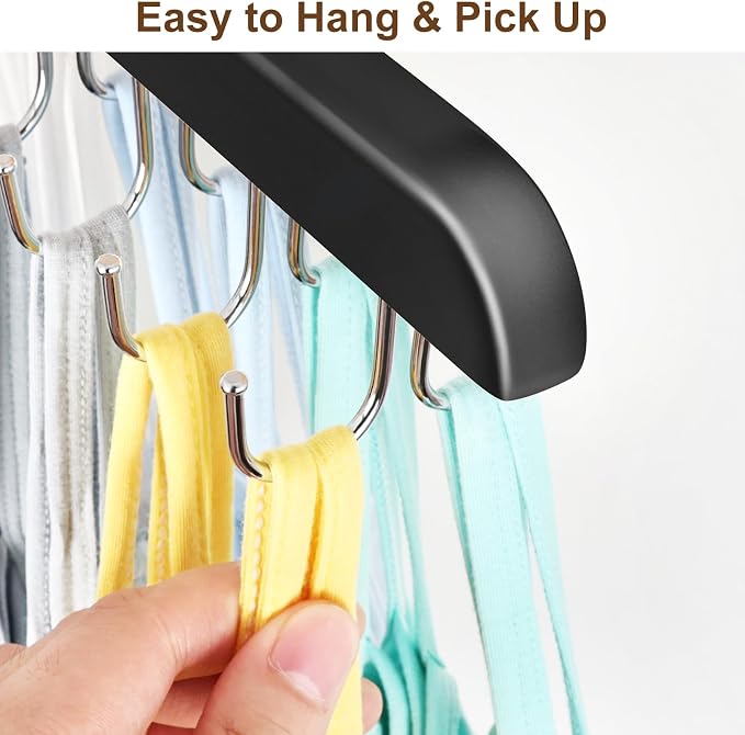 Bra Hanger for Closet Organizers and Storage,Tank Top Hangers Space Saving | Bra Organzier with 20 Foldable Hooks, Lingerie Storage Solutions Multi Hook Hanger for Dorm & Laundry Room Organization
