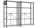 ALANNG 40" W Foldable 5-Tier Storage Shelves on Wheels Adjustable | Removable Metal Rack, Heavy Duty Rolling Organizer for Kitchen, Garage, Closet, Pantry, and Office (Black,2 Pack)