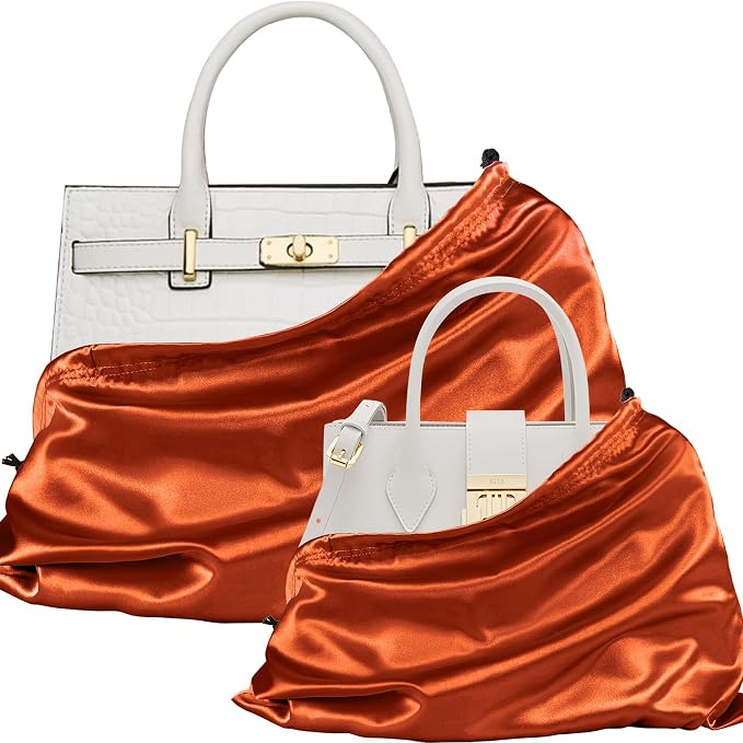 P Pothuiny 2 Pcs Satin Dust Bags for Handbags