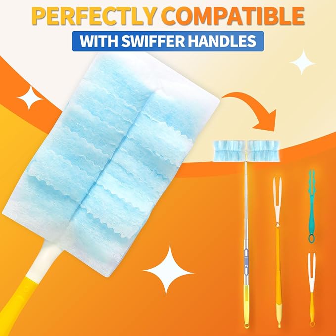 30 Count Electrostatic Duster Refills Compatible with Swiffer Duster, Multi-Surface Dusting Refills, Microfibre Dusters for Cleaning, Unscented