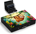 Sloth Metal Wallet Credit Card Protector Case Equipped RFID Blocking | with Pop-Up Button Slim Business Cards Holder Aluminum Cards Case Exclusive Sloth Gifts for Women Men