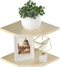 JJL Corner Shelves, 12 Inch Corner Shelf Wall Mounted with Wire Hole, 2 Tier 13.3 Inch Deep Wooden Corner Hanging Shelving for Wall Storage, for Speaker, Cable Box, Light White