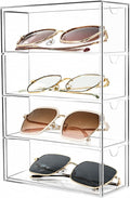 Fordonral Clear Plastic Organizer, Transparent Glasses Holder Storage Drawers, Sunglass Case Glasses Display Stand, Acrylic Organizers for Organizing Eyeglass, Hair Ties, Accessories
