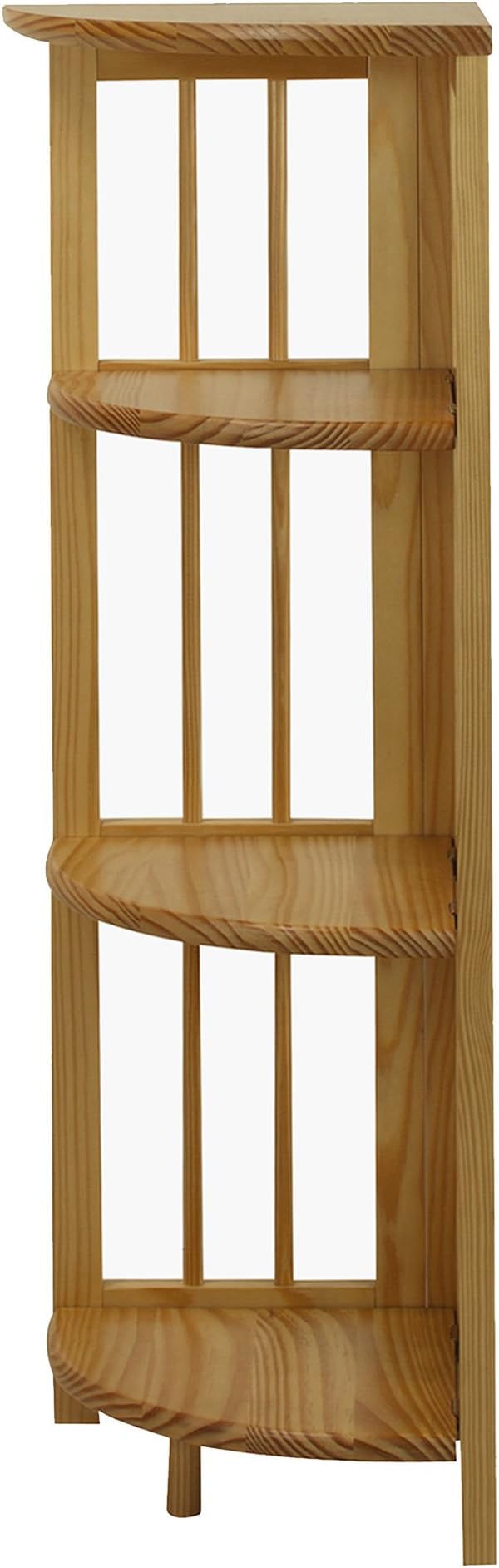Casual Home 4-Shelf Corner Folding Bookcase, Natural