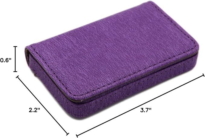 RFID Blocking Wallet - Minimalist Leather Business Credit Card Holder - Purple2