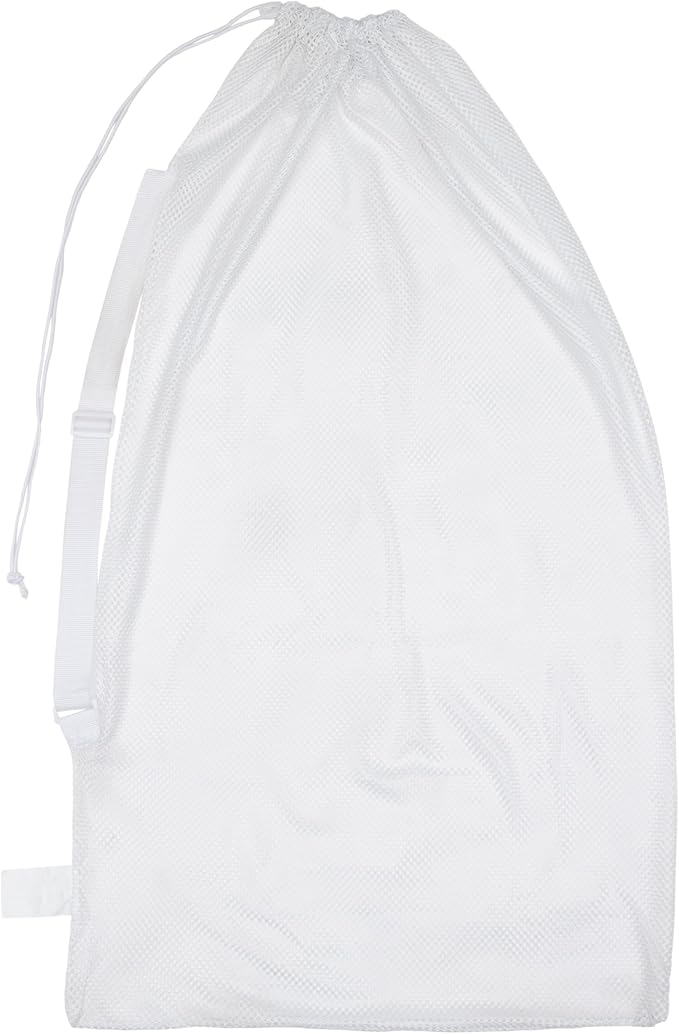 Champion Sports Mesh Equipment Bag – Heavy-Duty Nylon Drawstring Bag with Lock & ID Tag, Breathable Storage Sack for Balls, Swim Gear, Laundry & Toys, Multiple Sizes & Colors