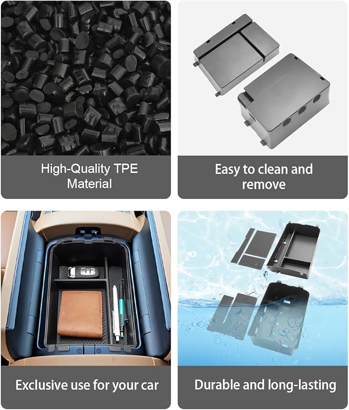 CDEFG 2Pcs for 2026 Hyundai Palisade Center Console Organizer for 2026 Hyundai Palisade Accessories Middle Console Double Organizers Armrest Storage Box(Only for 7-Seats w/Split Armrest Lid)