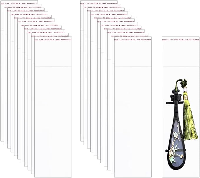 Self Stick Cello Bags 2x6" 500pcs Long Resealable Small Cellophane Bags 2mil Clear Adhesive OPP Poly Bags for Lip Brush Toothbrush Pen Necklace Snacks