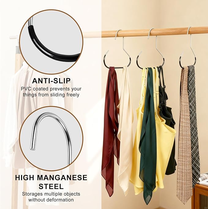 6pcs Black Baseball Caps Organizer for Closet | Closet Hat Racks for Belt Ties Tank Tops