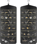 CHICECO Hanging Jewelry Organizer With Zippered Pockets,40 Pockets Travel Jewelry Organizer Storage for Cloest,Wall,Door