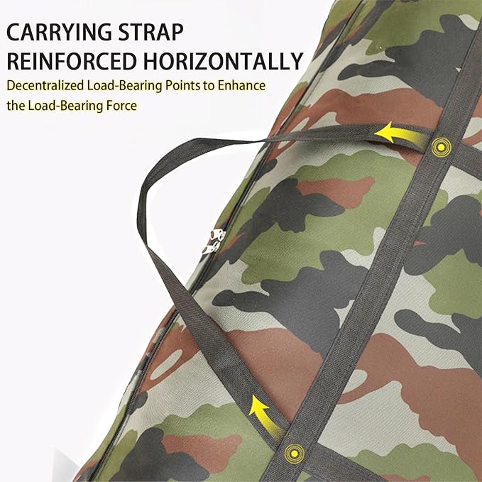 4 Packs Camouflage Extra Large Moving Bags, 125L Heavy Duty Storage Bags, Waterproof Oxford Storage Tote Duffle Bag with Zippers for Clothes, Bedding, Comforters, Pillows, Moving