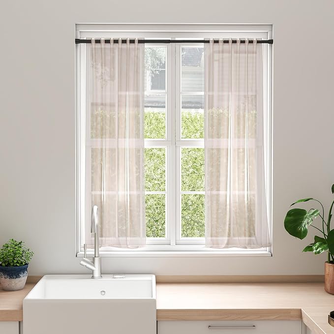 Tension Curtain Rod Black Spring Tension Curtain Rods 26-39 inch 6Pack Adjustable Spring Rods Extendable Tension Rod For Closet, Window, Kitchen,Bookshelf,Bathroom
