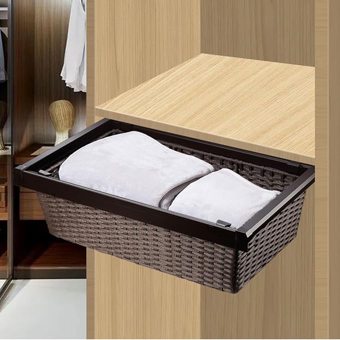 Pull Out Clothes Storage Baskets,Expandable Pull Out Cabinet Organizer,for Home Office Bedroom Laundry Room(Color2,(864-924) x450x168mm)