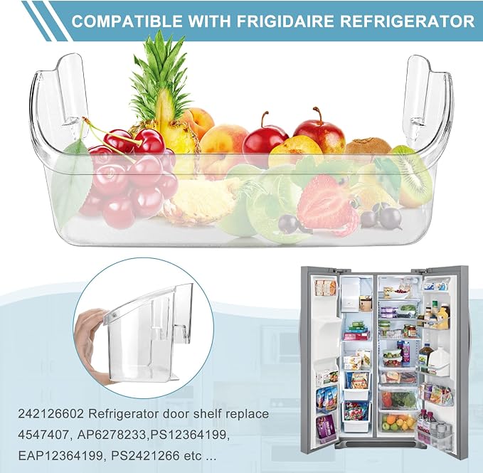UPGRADED 242126602 Refrigerator Door Bin Shelf Replacement Compatible with Frigi.daire Refrigerator Door Shelf Replacement Parts LFSS2612TF0 LFSS2612TF4 by AMI PARTS
