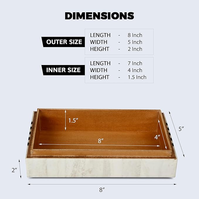 Handicrafts Home Large Decorative Storage Box with Lid – Black White Modern Storage Box, Remote Control Organizer for Coffee Table, Console & Living Room Decor – Mono Sprint 12 x 6 x 2