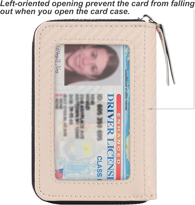 Credit Card Wallet, RFID Card Case Wallet, Zipper Card Cases Holder for Men Women, RFID Blocking, KeyChain Wallet, Compact Size Card Organizer Case for Women