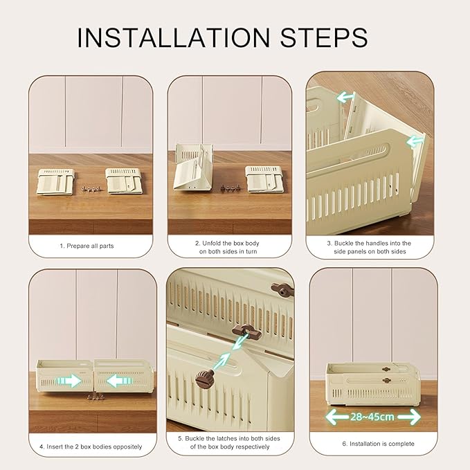 AYNEFY Retractable Storage Bin,Expandable Stackable Closet Pantry Organization Box Kitchen Fridge Drawer Container Foldable Storage Basket for Clothes Toys Books Snack Shoes