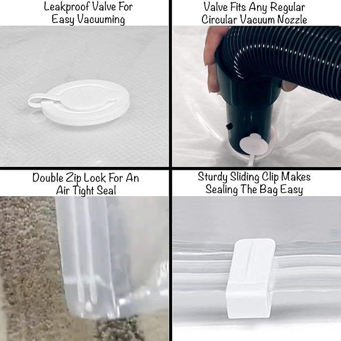 Mattress Vacuum Bag for Moving, Vacuum Seal Mattress Bag for Memory Foam or Inner Spring Mattresses, Compression and Storage for Returns, Leakproof Valve and Double Zip Seal (King)