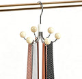 360° Swivel Hoodie Hangers with 6 Cedar Balls, Closet Organiser for Bras, Scarves, Belts, Purses & Accessories Storage-Apricot (1 Pack)