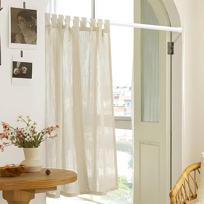 Spring Tension Curtain Rods 26-39 Inch White 2 Pack | No-drill & tool-free setup. Fits windows, kitchens, doorways. Rust-resistant, great for light curtains.