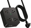 Power Strip Surge Protector, Extension Cord with 8 Widely Spaced AC Outlets & 4 USB Ports (2 USB C), 5 Ft Heavy Duty Round Power Cord, 1080 Joules, Wall Mount Charging Station for Home Office Desk