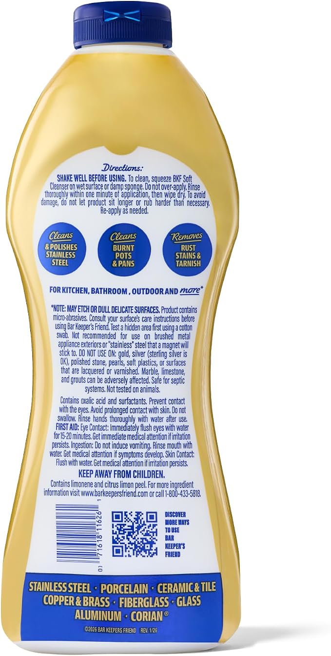 Bar Keepers Friend Soft Cleanser 13 oz + Spray & Foam Multipurpose MORE Spray Cleaner 25.4 oz, Multi Purpose Cleaner Bundle, Removes Grease, Rust Stains, Soap Scum & More in Home & Outdoors