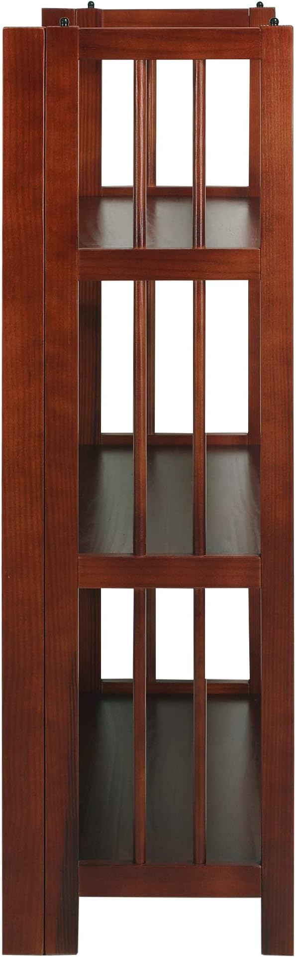Casual Home Narrow 3-Shelf Folding Bookcase, 14" Wide, Walnut