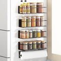 Magnetic Spice Rack For Refrigerator, Magnetic Fridge Shelf For Kitchen, Magnetic Shelf For Fridge Space Saving Black 4 Pack With Magnetic Paper Towel Holder