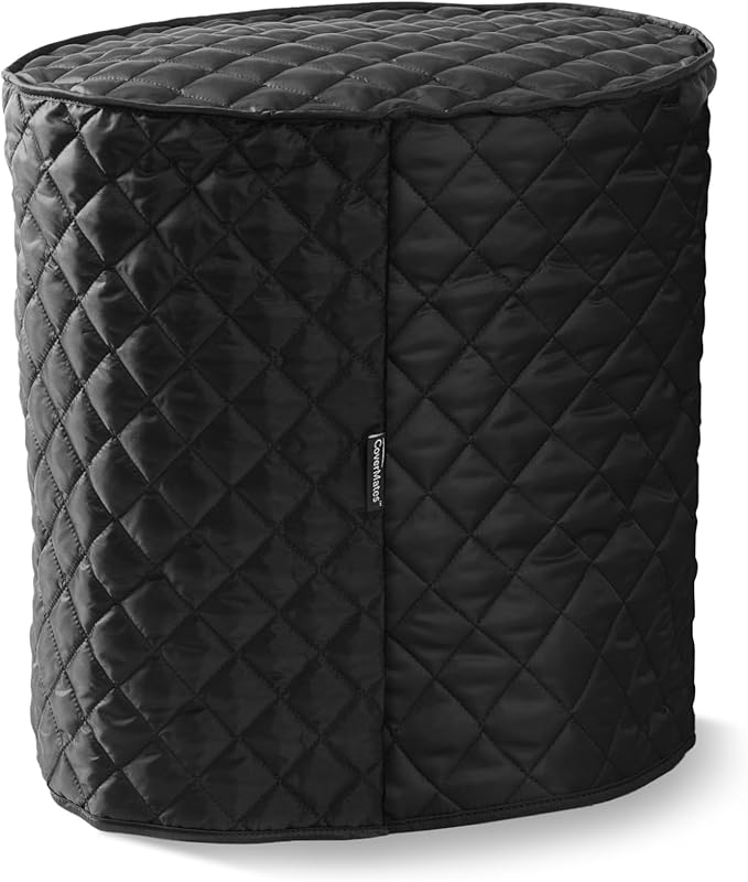 Covermates Keepsakes Oval Appliance Cover – Quilted Kitchen Appliance Cover for Countertop Storage – Dust Protection – Stain Resistant – Washable – Slip-On Appliance Design, Black