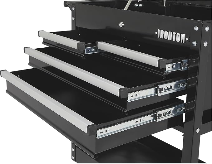 Ironton Slide-Top Mobile Tool Chest, 4 Locking Drawers, Powder-Coat | Rust-resistant finish, Fully opening slide top, Rolling mobility, Secure garage/shop storage, Quick-access organization