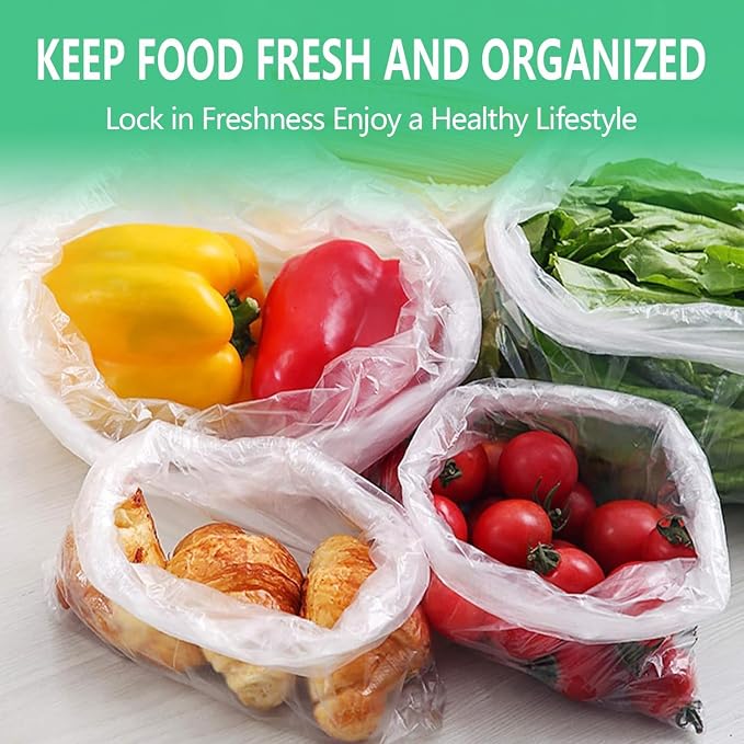 9527 Product 12" x 20" Clear Plastic Produce Bag, Food Storage Bag on a Roll, 350 Bags One Roll (2 Rolls), Freeze/Heat Clear Bag for Bread, Meat, Vegetables, Fruits