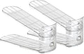 2 Pack Shoe Slots Organizer Adjustable Level Shoe Stacker Holder Storage Space Saving Sneakers Display Tray Rack for Closet (Transparent, 2Pack)