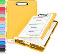 Sooez Clipboard with Storage, Clip Board 8.5 x 11 with Pen Holder, Plastic Organization Case Box for Letter Legal A4 Size Paper, Low Profile Clip, Nurses Teachers Must Haves, School & Office Supplies