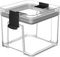 Cetomo 4.5Cup Sealed Food Storage Container, Fridge Organizer Bins with Clips for Kitchen, Freezable Airtight Leak-Proof Stackable Plastic Clear