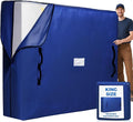 BAGAIL Mattress Bags for Moving, Mattress Covers with Heavy Duty Handles, Reusable Mattress Storage Bag for Moving Supplies(Navy, King)
