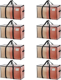 VENO 8 Pack Clear Moving Bags, 90L Extra Large Transparent Storage Totes, Heavy Duty 50lbs Load, Reinforced Handles, Zippers & Tag, See-Through Packing Boxes for Organizing Closet, Bedding, Clothes