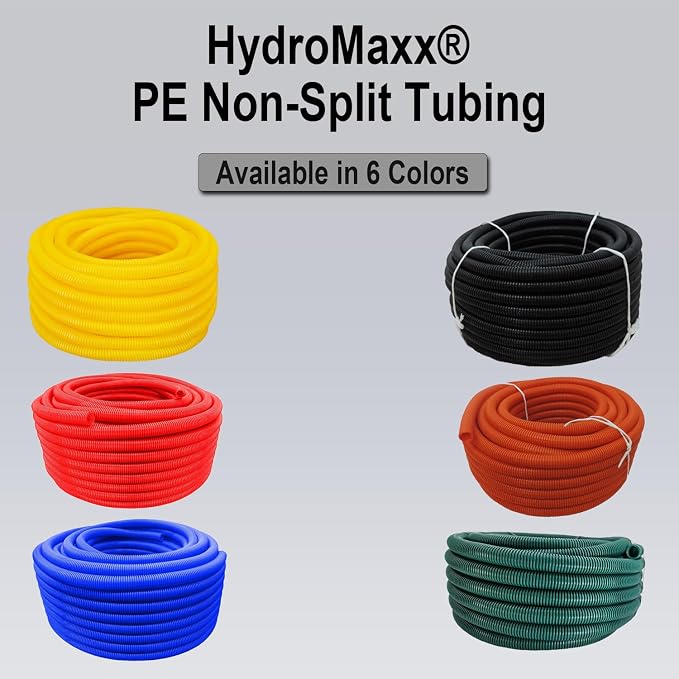 Flexible Polyethylene LDPE NON-Split Corrugated Wire Loom Tubing (1" Dia. x 100 ft, Yellow)