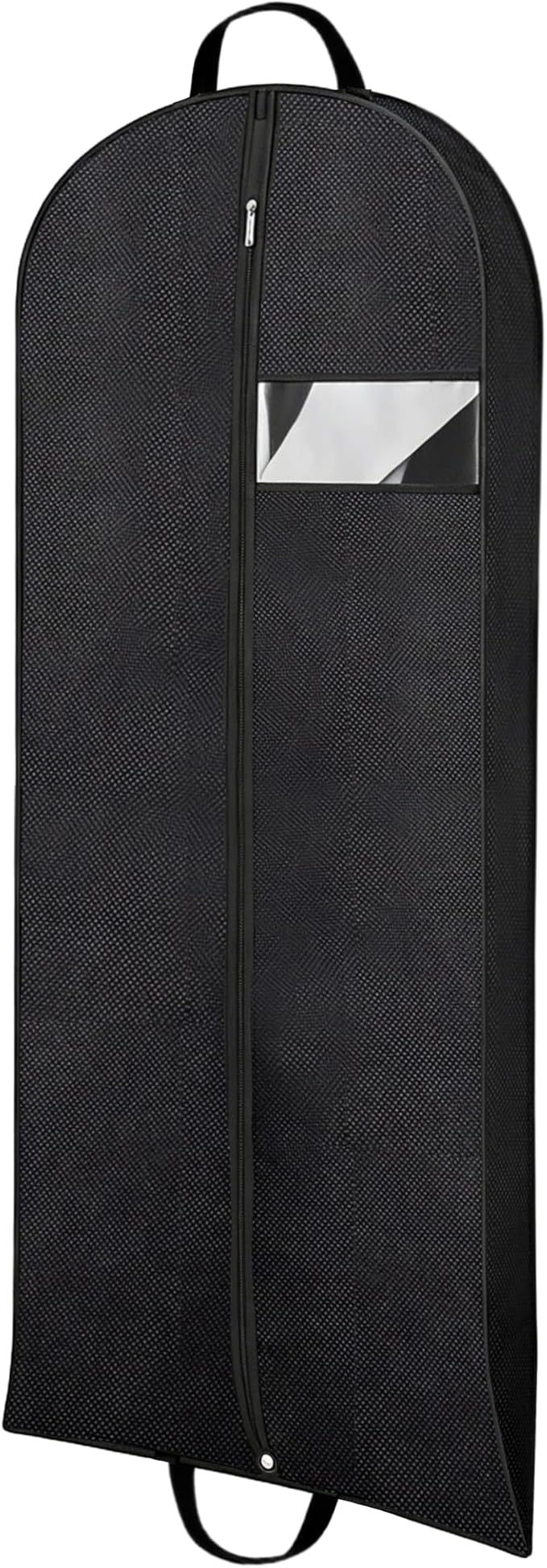 Gusseted Dress Bags for Gowns Long, 65'' Garment Bags for Hanging Clothes, Suit Bag Cover for Storage and Travel (Black)