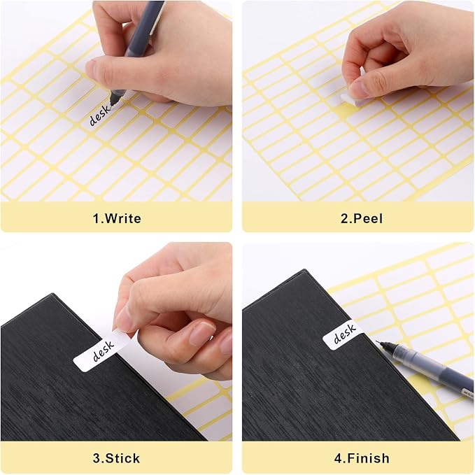 1260 Pcs Matte White Labels Stickers Small Blank Labels Removable Sticky Price Tags Labels Stickers for Jars Boxes School Office Kitchen (10 X 31 mm)