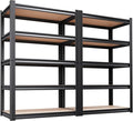 Set of 2 71"H Garage Shelving-5 Tier Garage Storage Shelves,Adjustable Heavy Duty Metal Shelving Unit and Storage Large Rack,Utility Steel Shelf for Warehouse Industrial Pantry Basement 71"x32"x14"