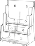 FUCDTEFC Acrylic Brochure Holder 8.5x11, Clear 3 Tier Magazine Holder Brochure Display Stand with Removable Divider for 4 x9 Inch Literature Pamphlet Flyer Holder for Wall Mount or Countertop