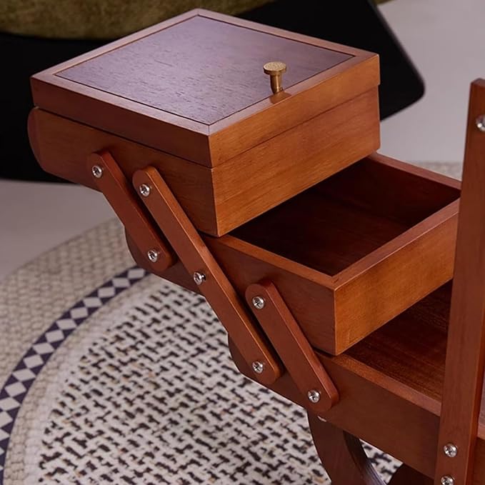 Jewelry Cabinet with Handles and Stands, Sofa Side Cabinet, Large Three-Layer Makeup Cabinet, Wooden Jewelry Cabinet for Storage