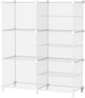 AWTATOS Closet Organizer 6 Cube Storage Shelves Portable Closet Clothes Organizers and Storage Stackable Cubby Shelving for Closet Bedroom Living Room Office, Transparent Twill